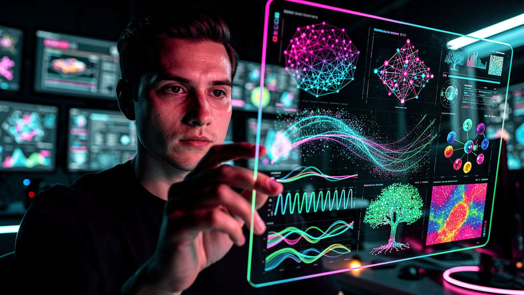 Personalização de LLMs: Maximize o Poder da IA — Close-up de um especialista em IA ajustando parâmetros em uma interface futurista que representa um modelo de linguagem (LLM) personalizado. A interfac
