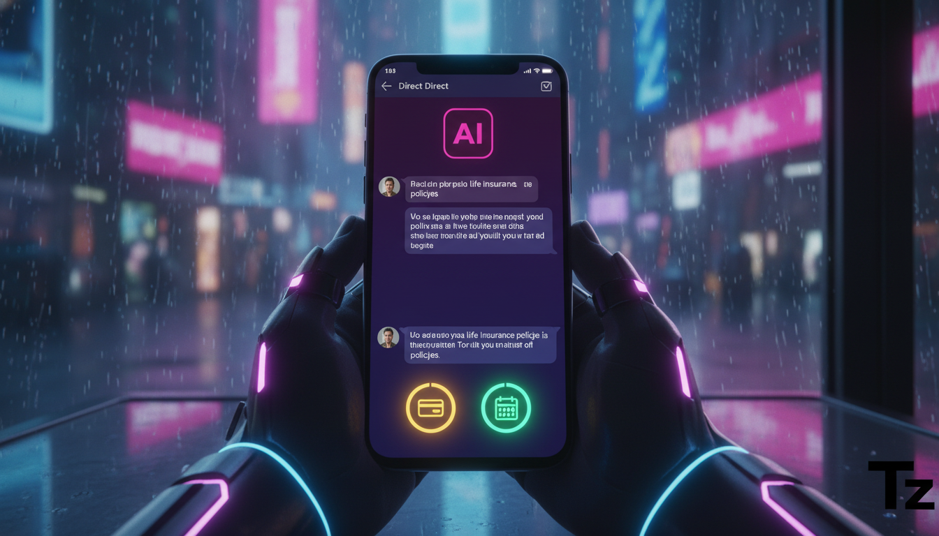 Planejamento estratégico de automação Instagram para seguros em 2026 — Um close-up de um smartphone exibindo uma conversa no Instagram Direct. A conversa mostra um agente de IA da Toolzz respondendo a