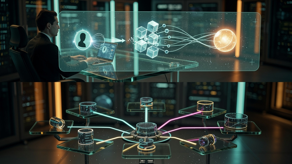 Por que Model Context Protocol (MCP) é essencial para Agentes de IA em 2026 — Um diagrama de fluxo visualmente atraente que ilustra o ciclo de interação do Model Context Protocol (MCP). O diagrama mos