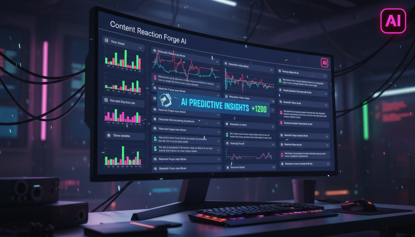 Previsão de Reação Online: Como a IA Antecipa o Sucesso do Seu Conteúdo — Close-up de um monitor exibindo a interface do Hackernews Simulator. Vários comentários simulados aparecem na tela, com difere