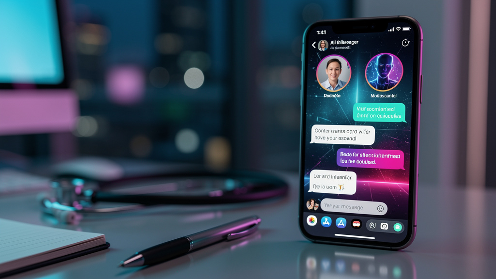 Priorização de features em Instagram Commerce IA — Uma tela de smartphone mostrando uma conversa no direct do Instagram. O Agente AI Influencer da Toolzz responde automaticamente a um paciente pergunt