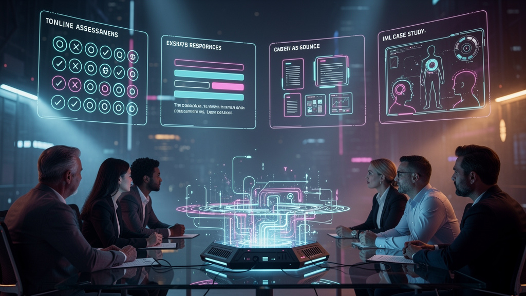 Quiz e Avaliações: Guia Completo para EAD — Infográfico comparando diferentes métodos de avaliação em EAD (múltipla escolha, dissertativa, estudo de caso, simulação) com a Toolzz LXP destacada como a 