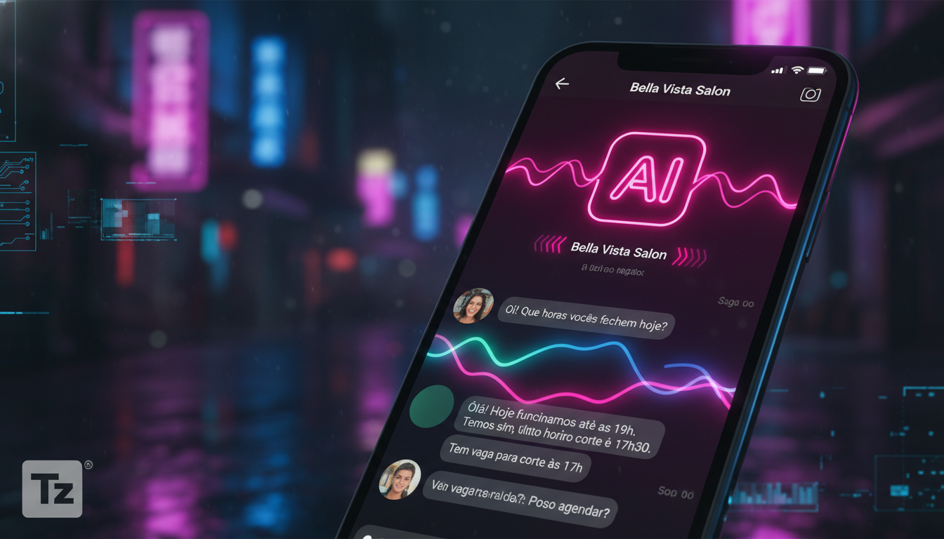 Radar de Agente IA Social Media: 7 Novidades para Automação e Leads — Captura de tela de uma conversa no Instagram DM. Um agente de IA com o avatar da Toolzz responde a perguntas sobre horários de um 