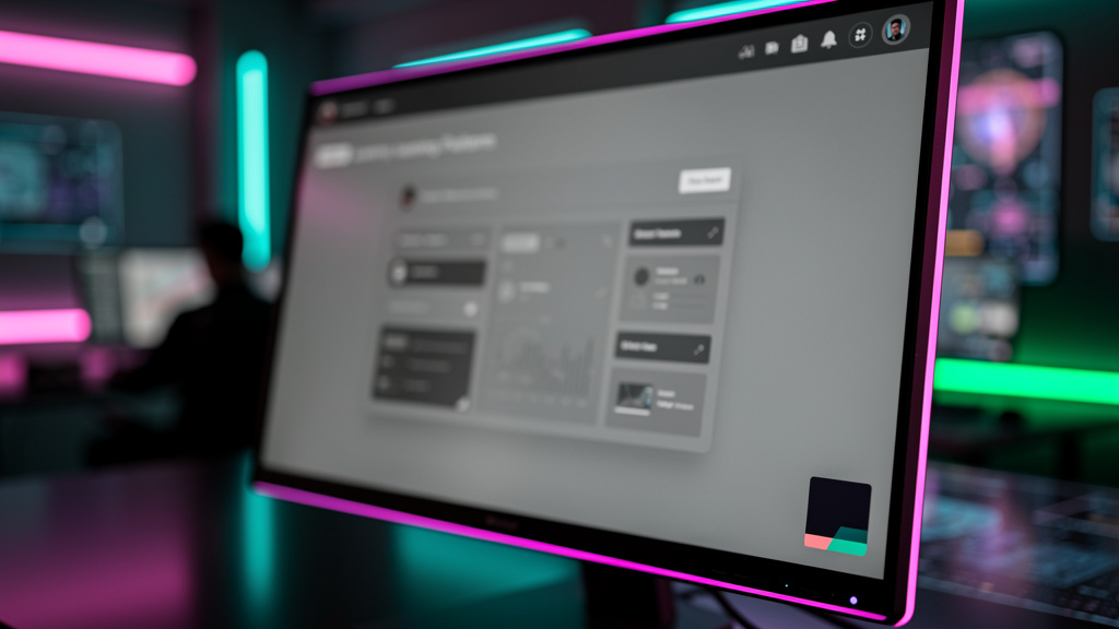 Tendências de LXP para 2026 — Close-up de uma tela de computador mostrando uma interface de usuário do Teachworks. A tela está levemente embaçada e tem um filtro de cor cinza, simbolizando a tecnologi