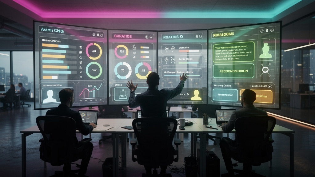 Toolzz: 5 Maneiras de Otimizar a Educação Corporativa em 2026 — Um painel de controle de IA personalizado para cada colaborador, exibindo suas habilidades, lacunas de conhecimento e recomendações de a