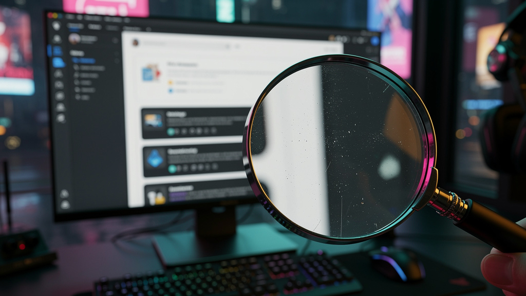 Toolzz: garantia de resultados em Perplexity SEO — Um close-up estilizado de uma lupa examinando uma página da web exibindo resultados do Perplexity AI. A página da web contém citações claras e concis