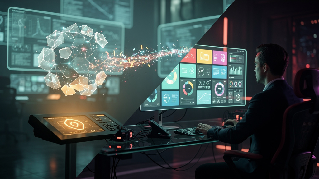 Toolzz: segurança e compliance para agentes de IA em 2026 — Um diagrama ilustrativo mostrando um fluxo de trabalho A2H (Agent-to-Human) simplificado. No lado esquerdo, um agente de IA (ícone) encontra