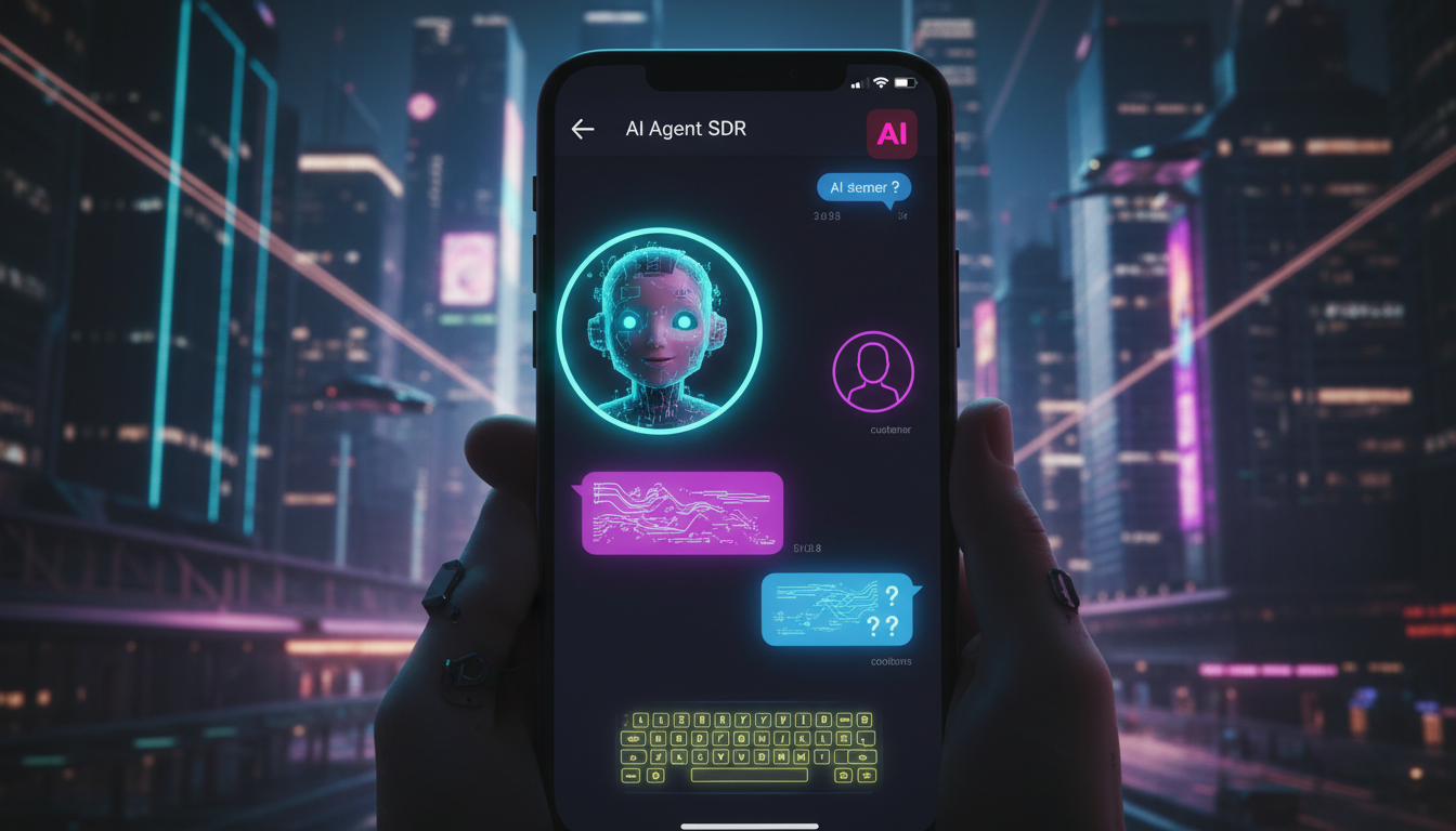 Vendas no Instagram: previsões de especialistas para 2026 — Close-up de um Agente AI SDR da Toolzz respondendo a perguntas sobre um produto em uma DM do Instagram. O agente é representado por uma inte